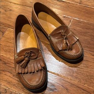 Brown Leather Tassel Loafers